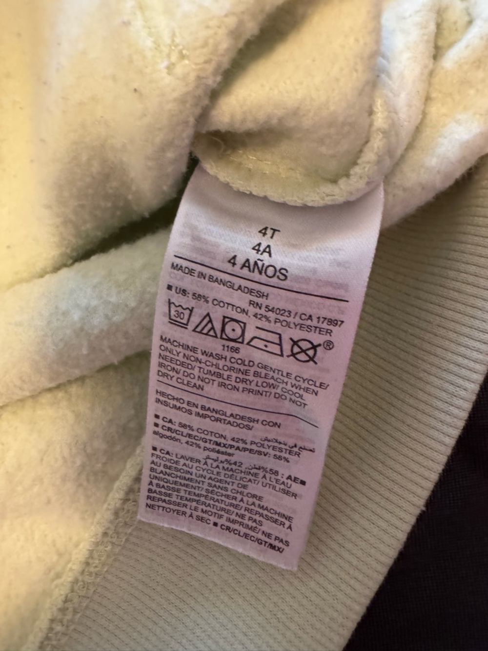 Old Navy Kids Pullover Hoodie Light Green with Kangaroo Pocket Unisex 4T - Picture 9 of 9